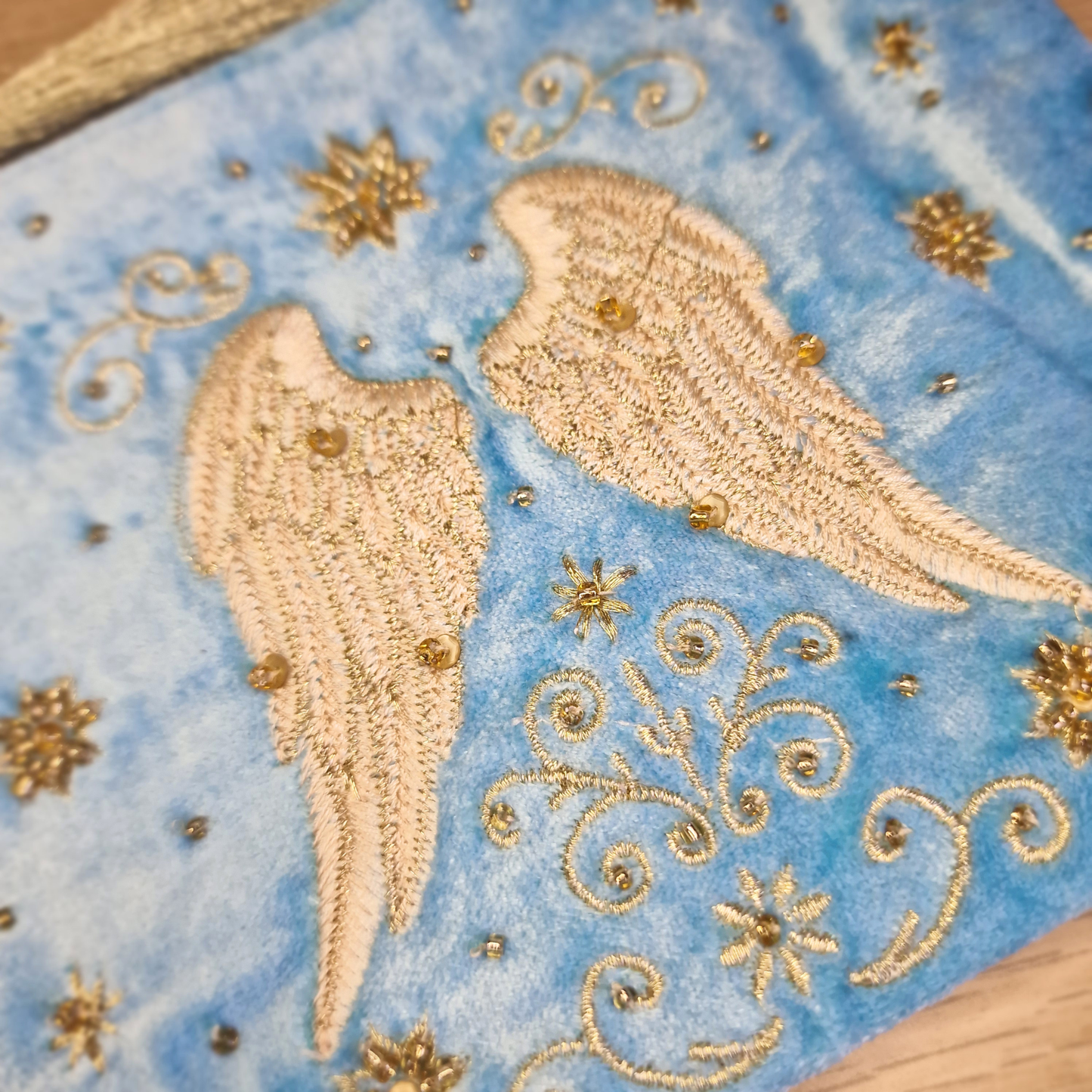 🪽 Neceser de Terciopelo Azul cielo ~ Alas de Ángel