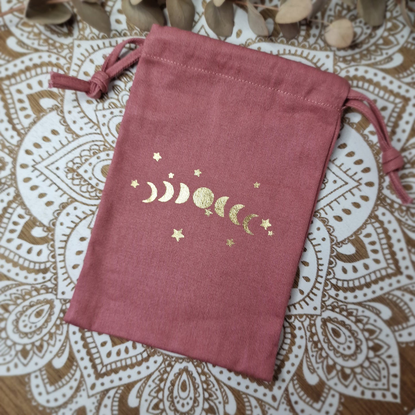 Bolsa de Algodón Orgánico con Fases Lunares ~ Intuición y Ciclos