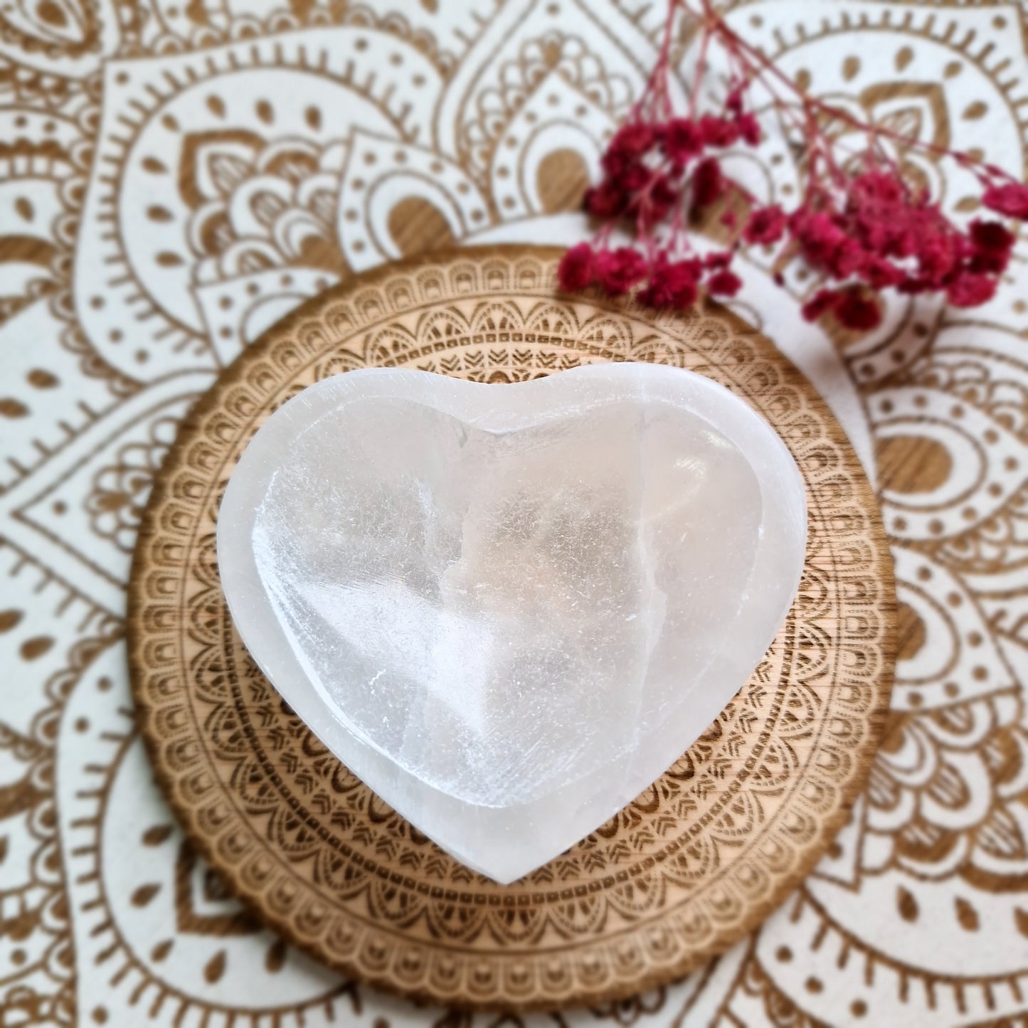 Cuenco MINI de selenita en forma de Corazón