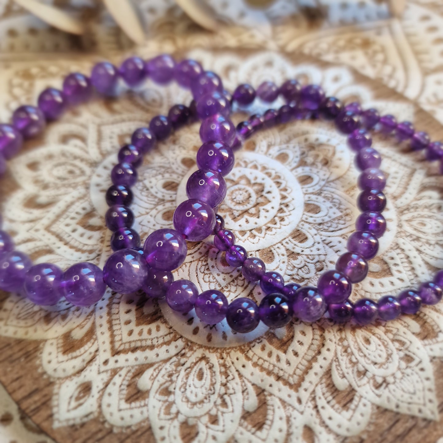 Pulsera Amatista ~ Serenidad y Calma ~ 4 ,6 y 8mm