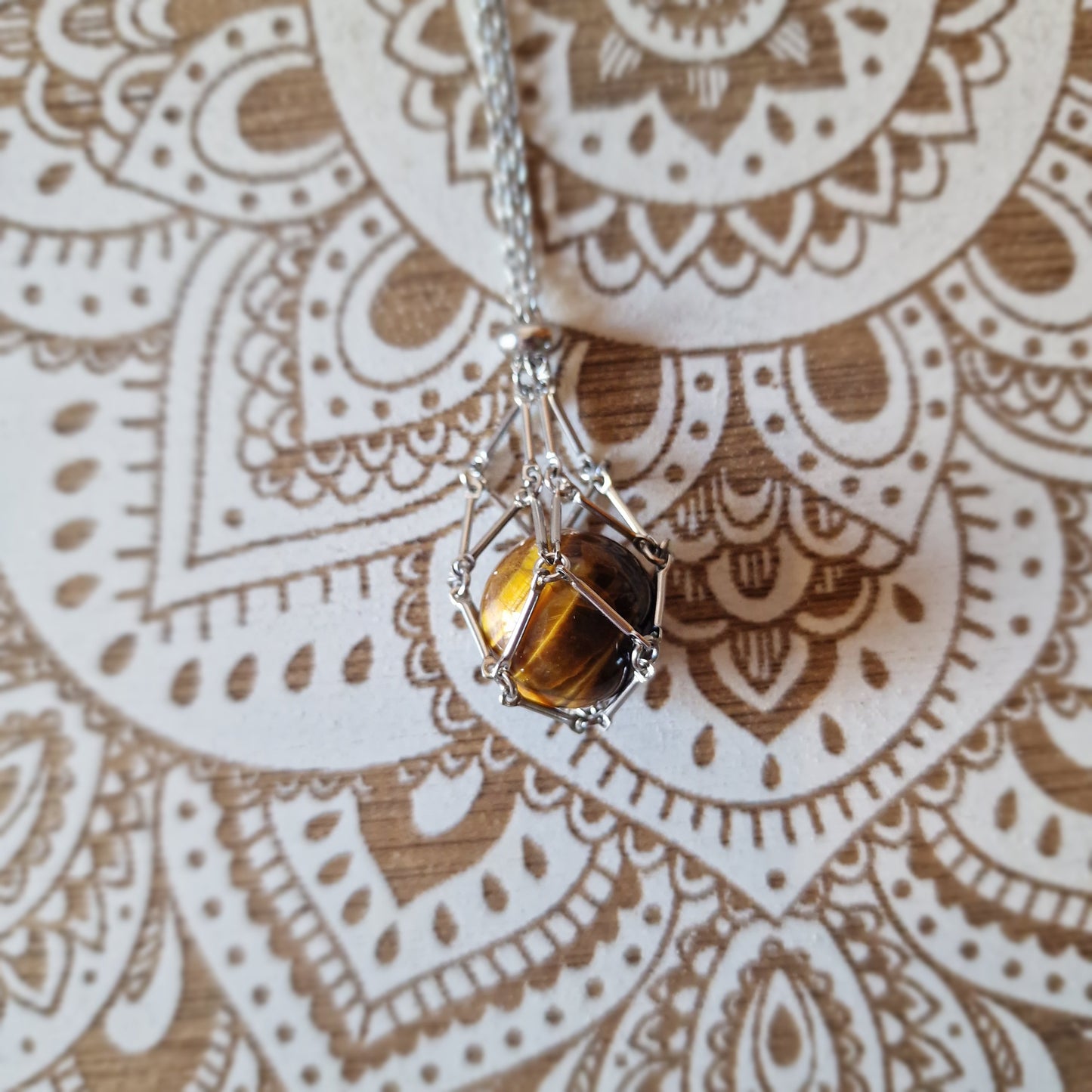 Colgante Jaulita de Acero ~ Personaliza tu Mineral