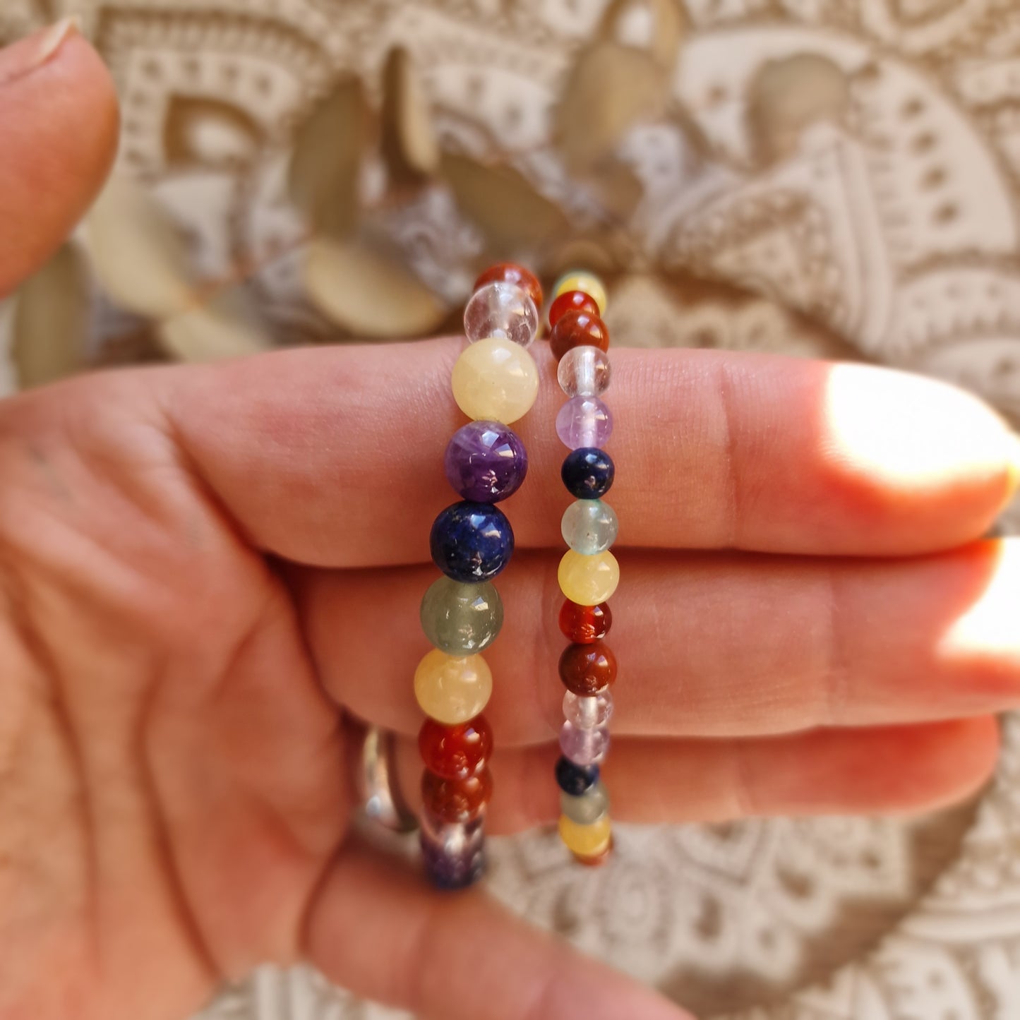 Pulsera 7 Chakras ~ Equilibrio y Energía ~ 4 y 6 mm