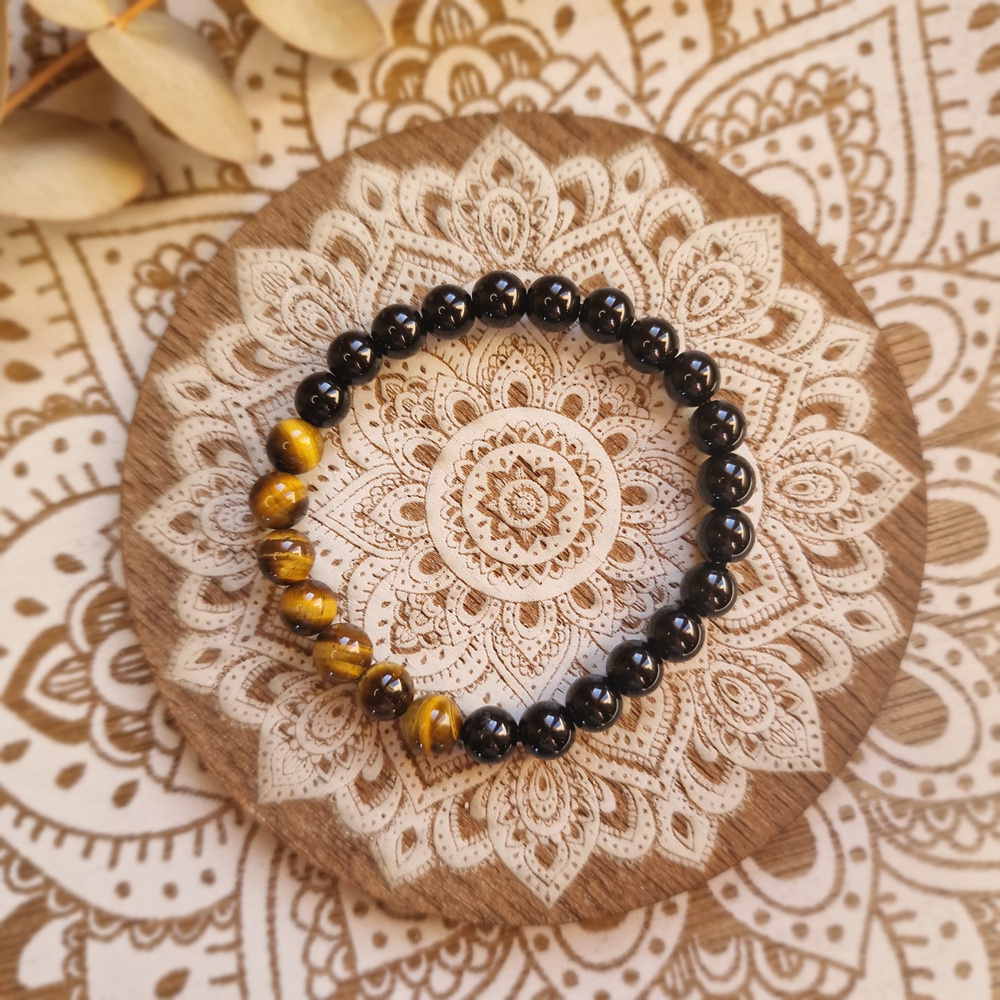 Pulsera Obsidiana con Ojo de tigre ~ Protección y Fortaleza Interior ~ 6 y 8 mm