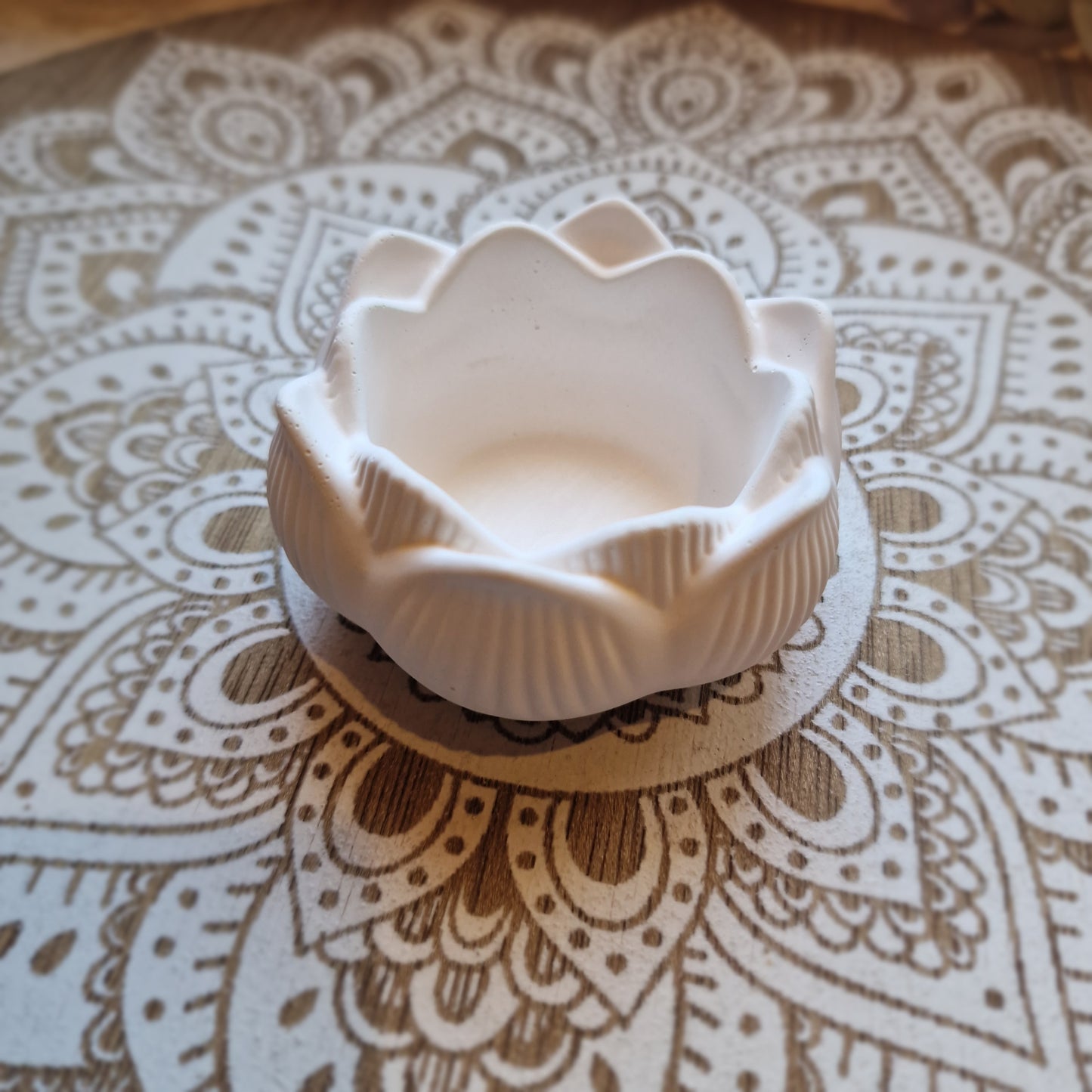 Portavelas Flor de Loto blanca