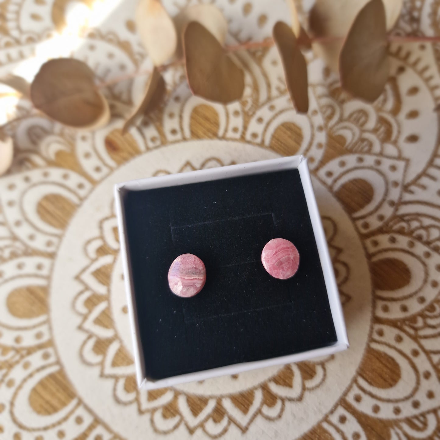 Pendientes de Rodocrosita y Plata ~ Amor Propio y Alegría