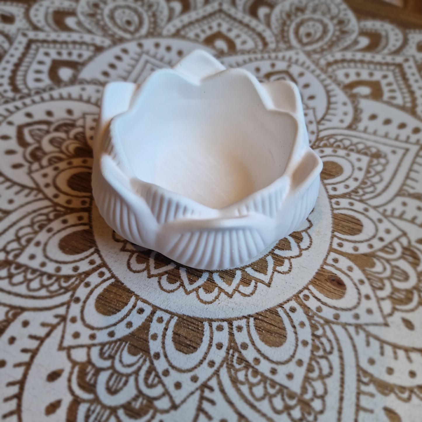 Portavelas Flor de Loto blanca