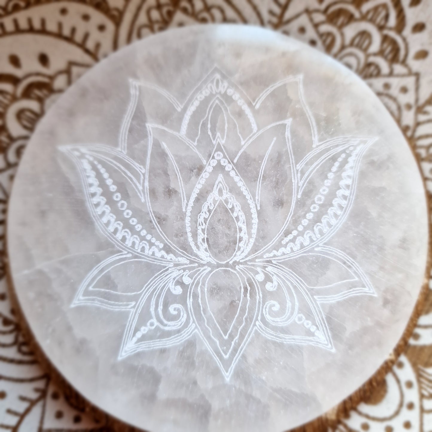 Placa de Selenita ~ Flor de Loto