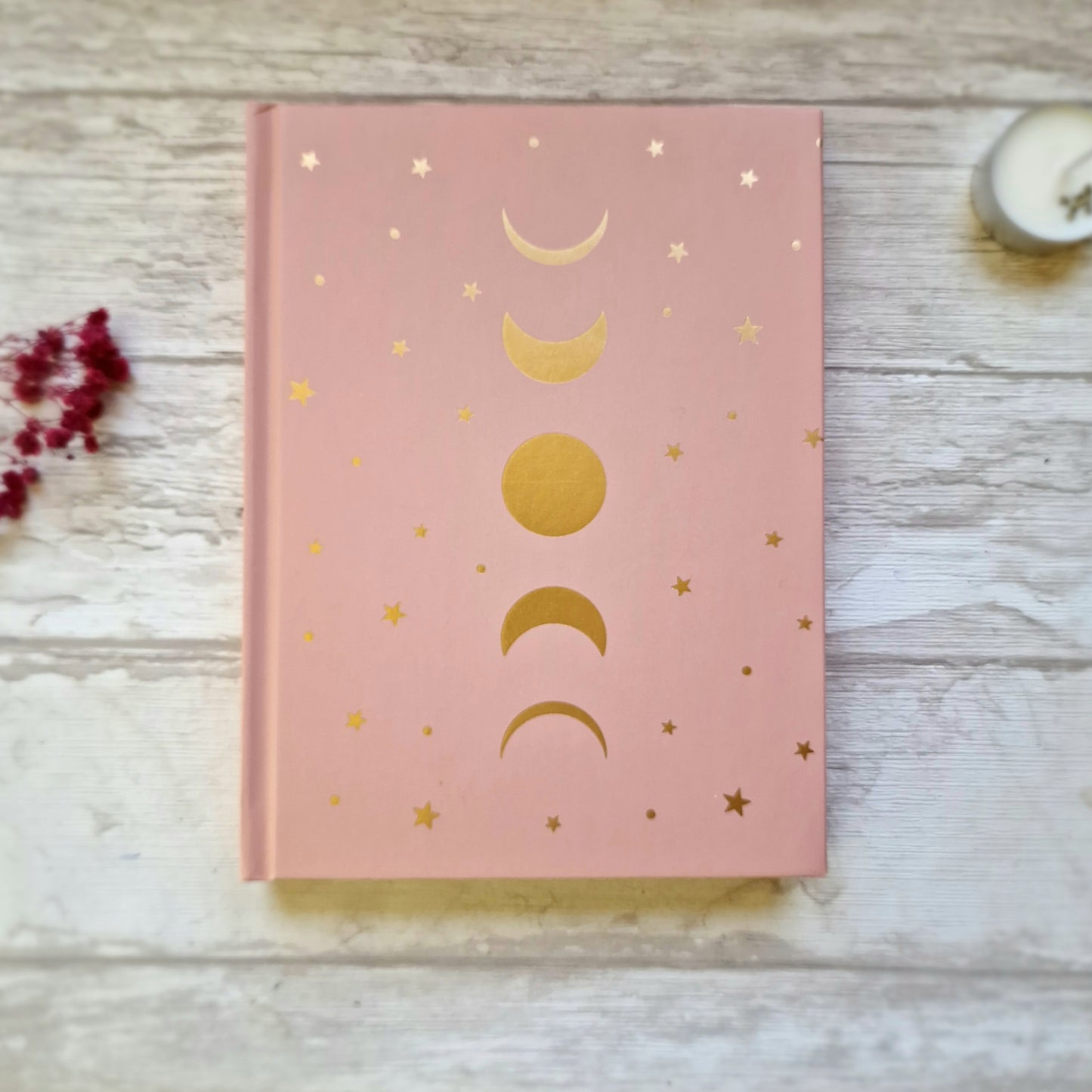 Cuaderno fases lunares rosa