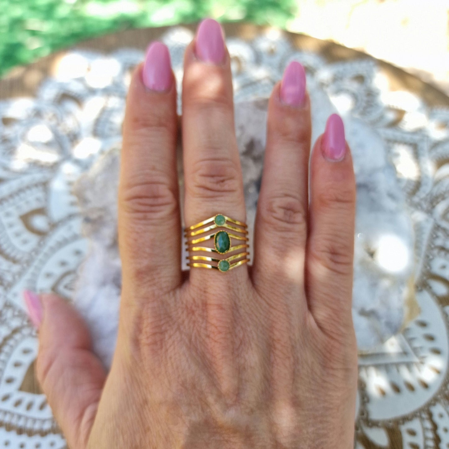 Anillo Gaia. Jade Verde ~ Armonía, Naturaleza y Renovación