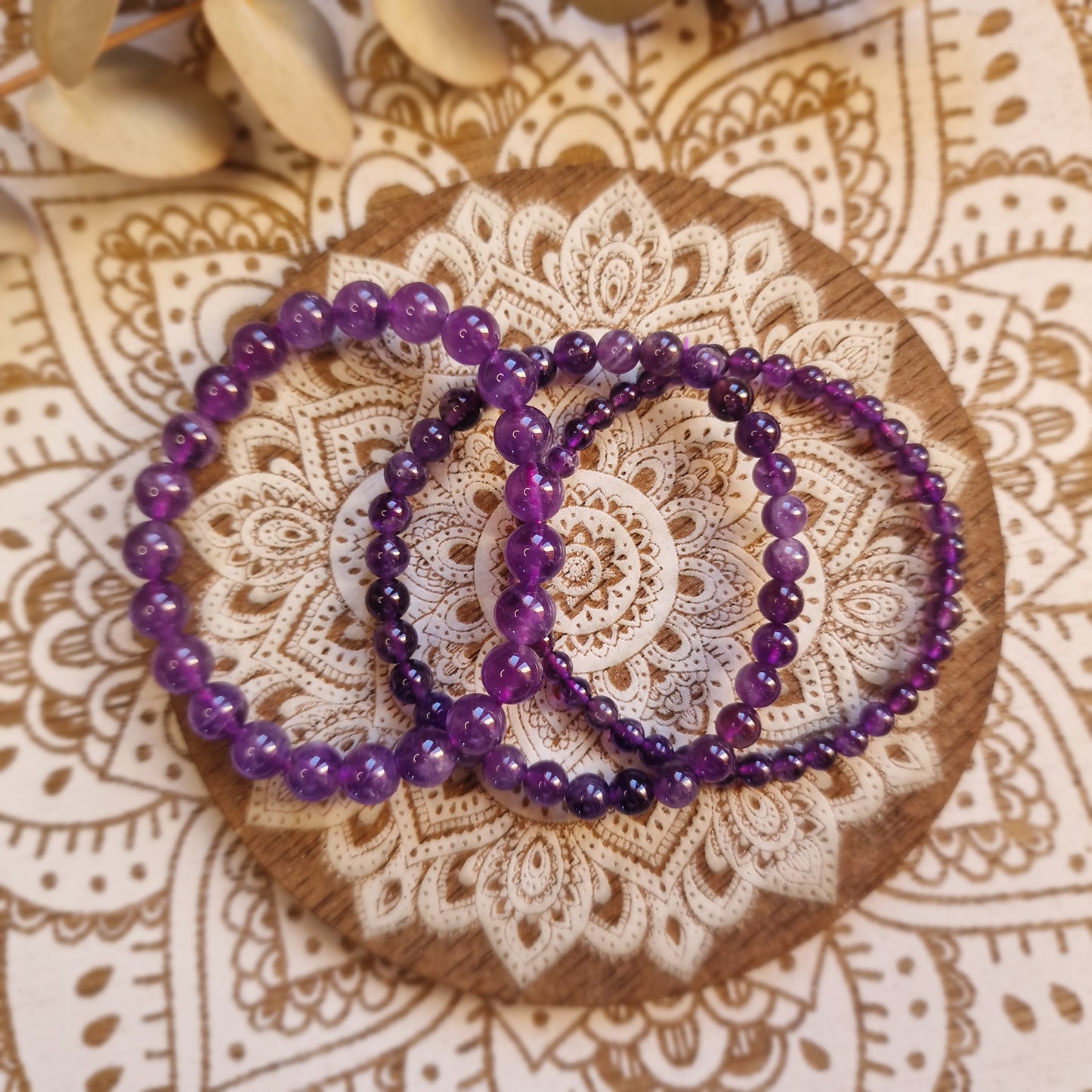 Pulsera Amatista ~ Serenidad y Calma ~ 4 ,6 y 8mm