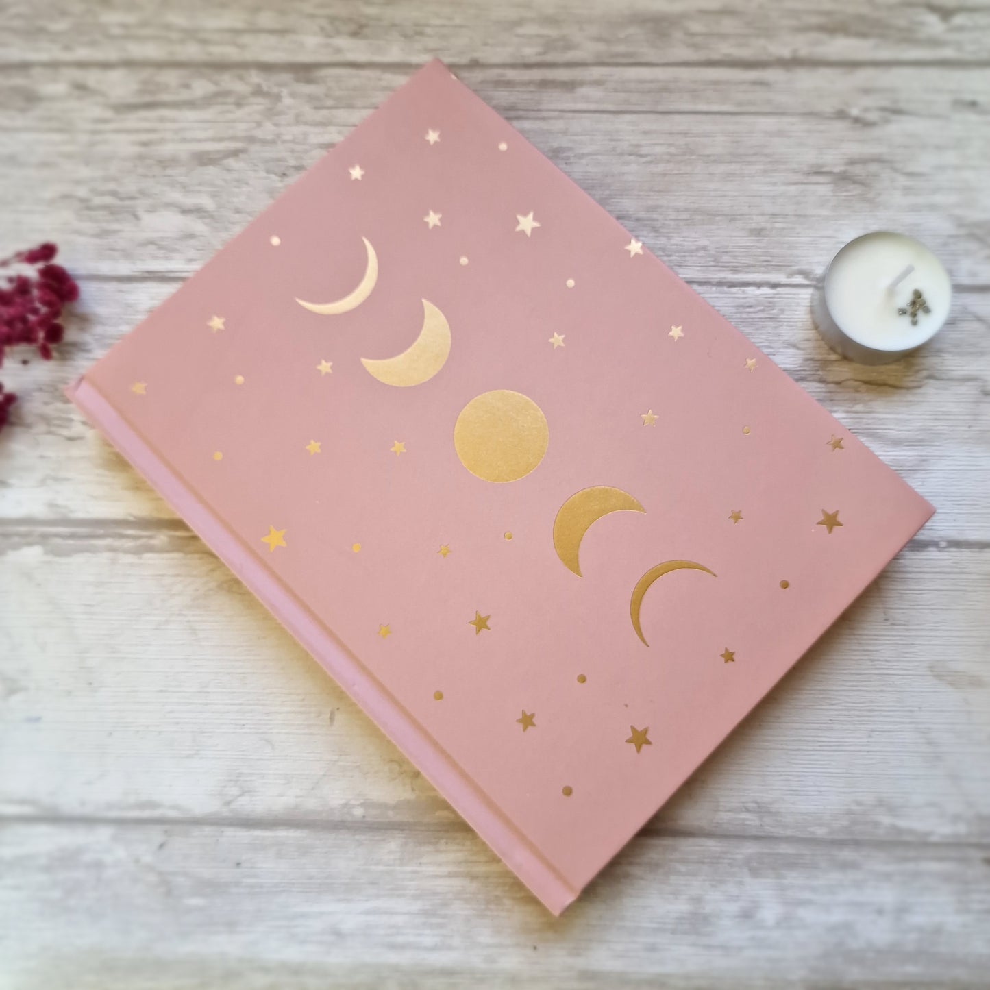 Cuaderno fases lunares rosa