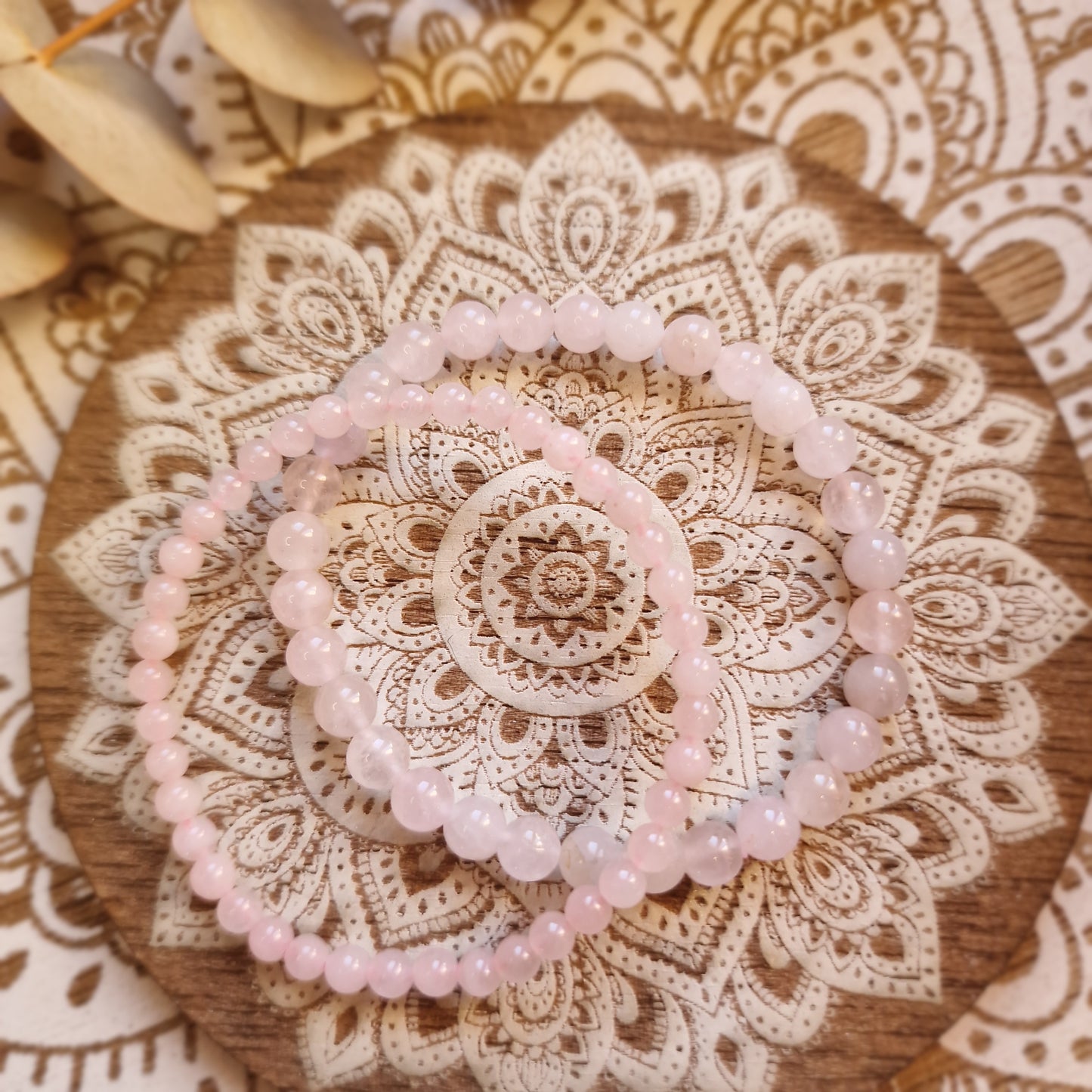 Pulsera Cuarzo Rosa ~ Amor, Armonía y Sanación ~ 4 y 6mm