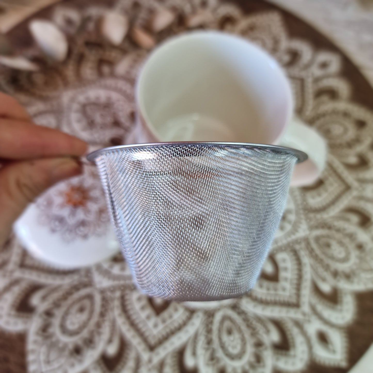 🌟 Taza de Té Mandala Dorado ~ Ritual de calma y armonía 🌟