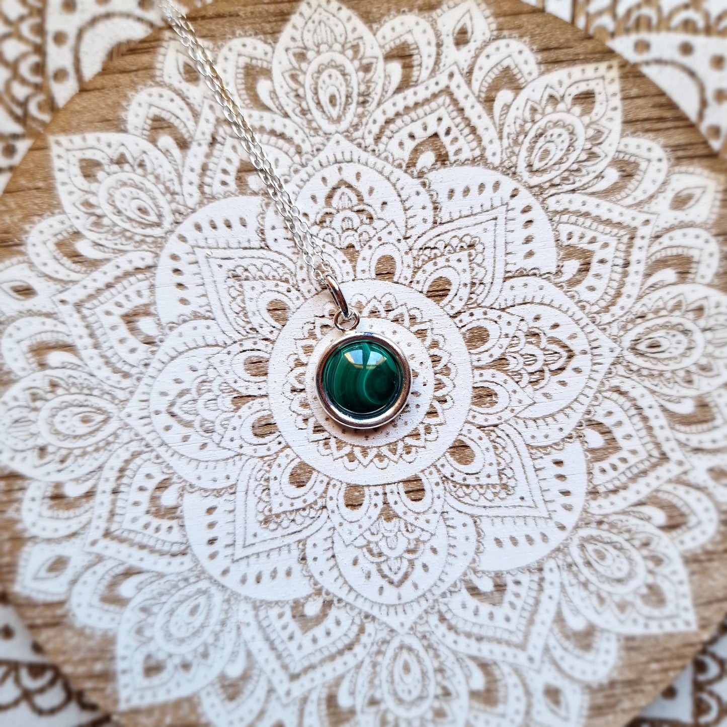 Colgante de Plata con Malaquita ~ Protección y Transformación Interior
