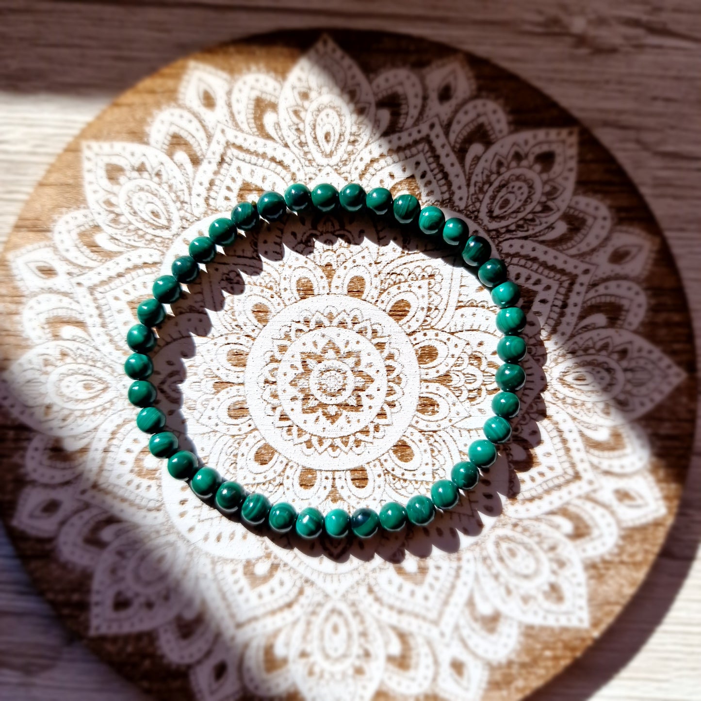 Pulsera de Malaquita 4mm - Energía y Transformación