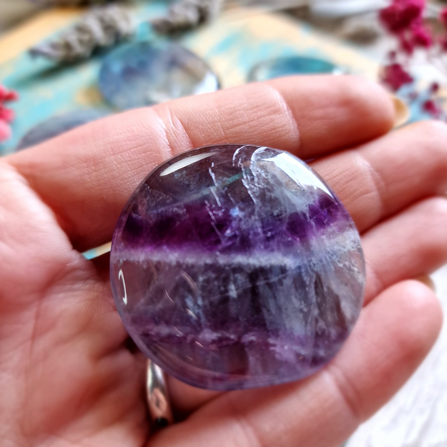 Piedra Plana Fluorita ~ Equilibrio y Claridad