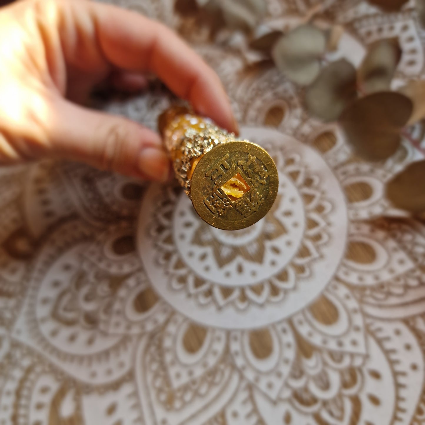 🕯️ Vela de Manifestación con Abundancia ~ Prosperidad, éxito y energía dorada