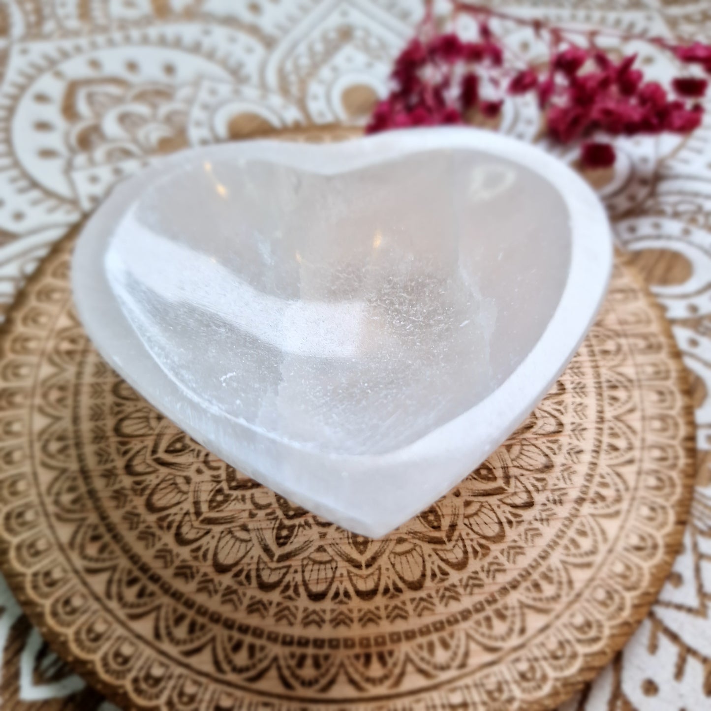 Cuenco MINI de selenita en forma de Corazón