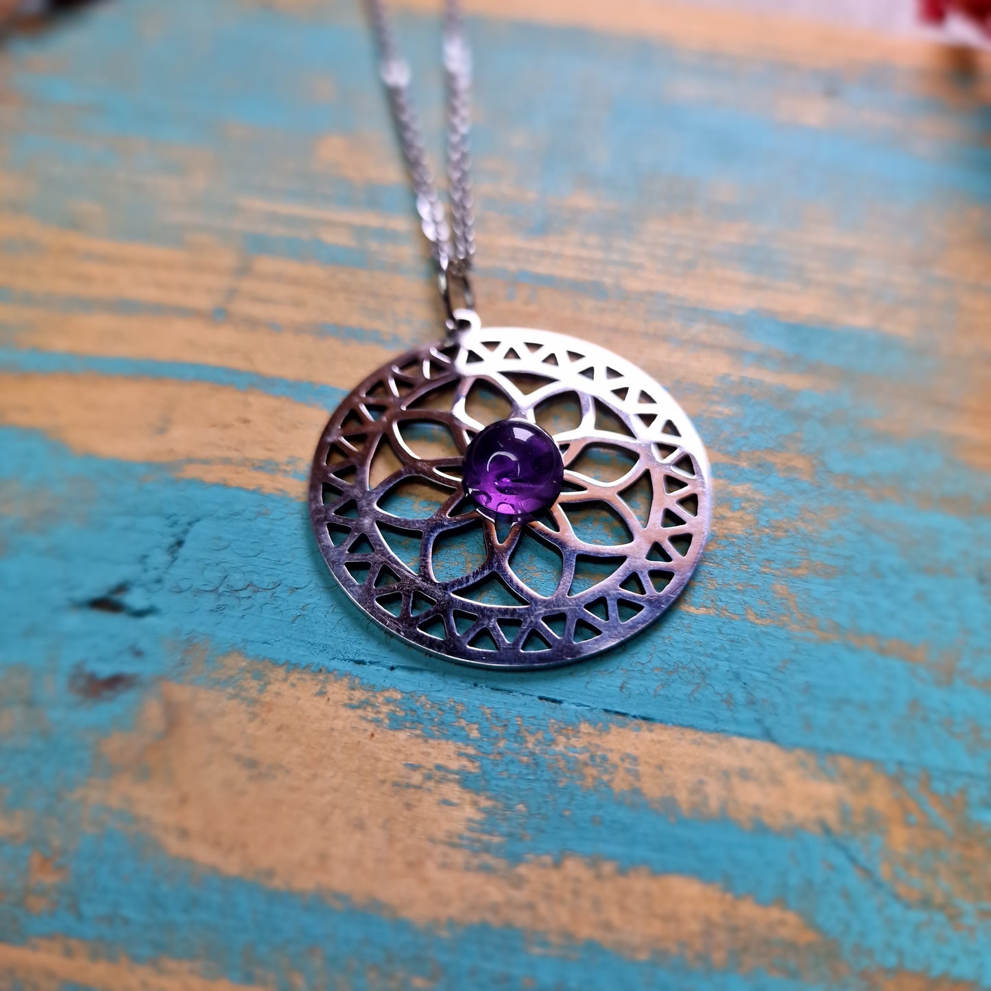 Colgante Mandala con Amatista ~ Armonía y Equilibrio Espiritual