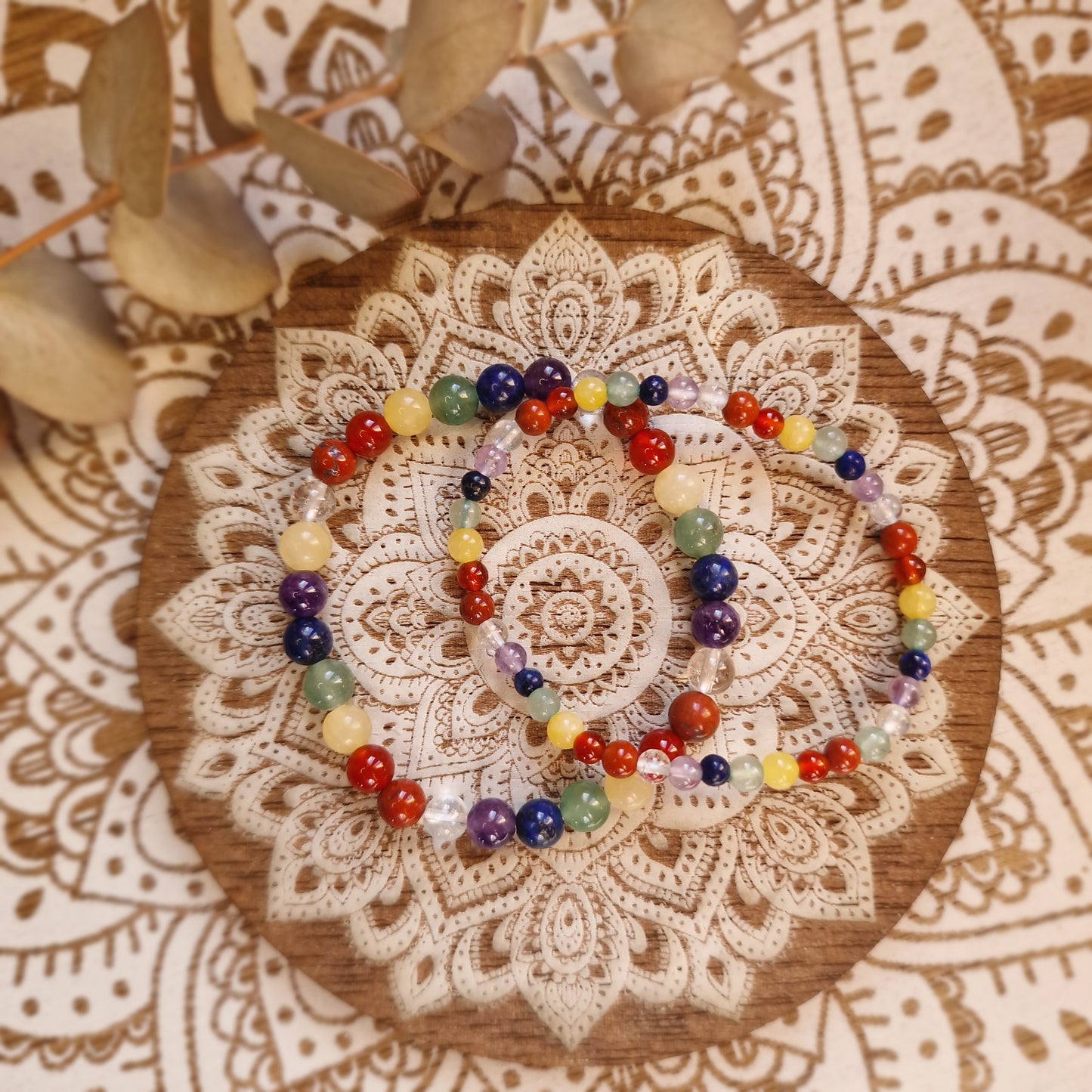 Pulsera 7 Chakras ~ Equilibrio y Energía ~ 4 y 6 mm