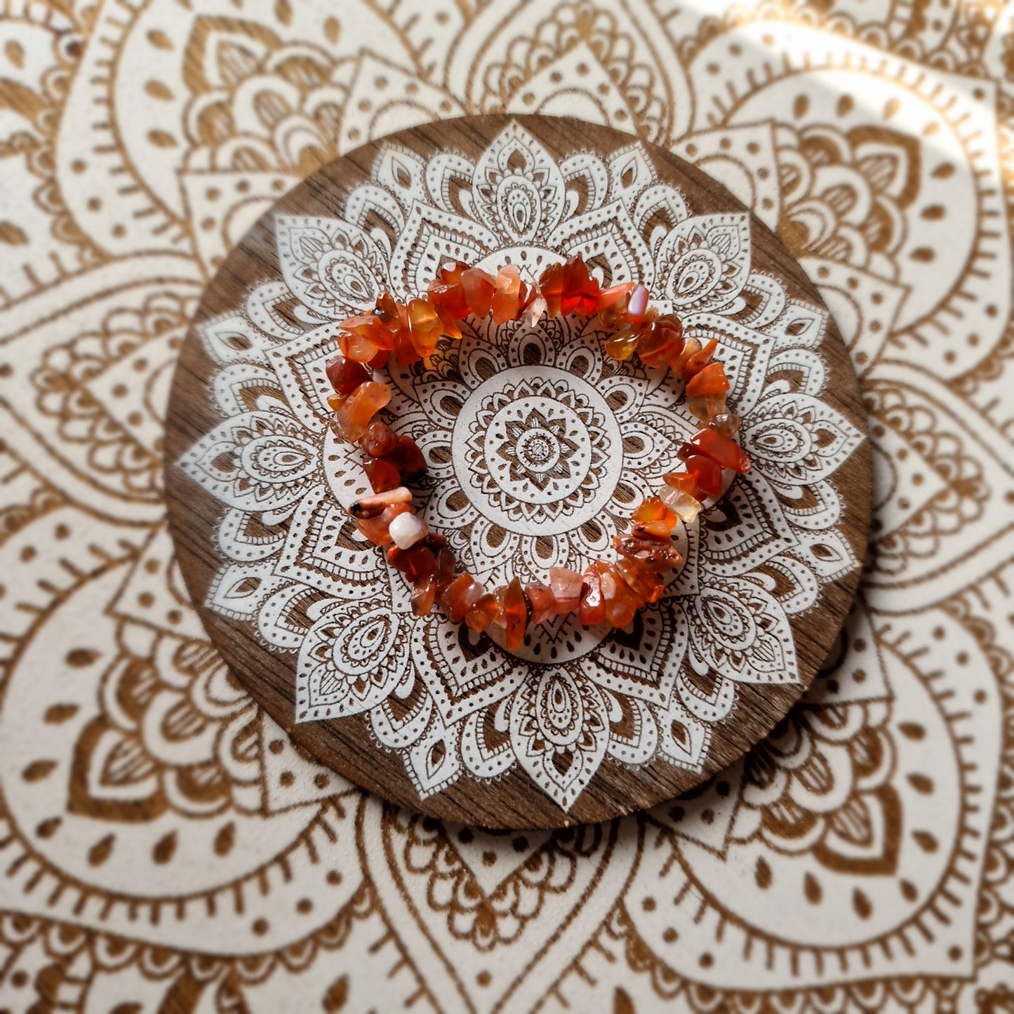 Pulsera de Chips de Carneola ~ Energía Vital y Confianza Interior