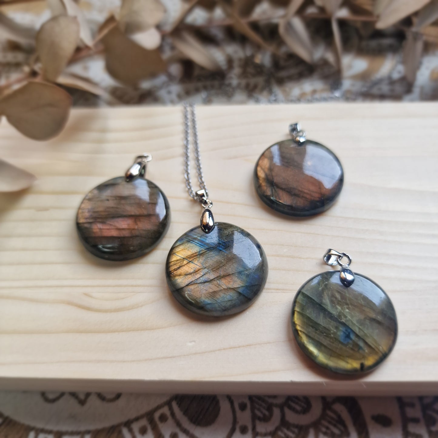 Colgante Labradorita Rosa ~ Intuición y Equilibrio Emocional