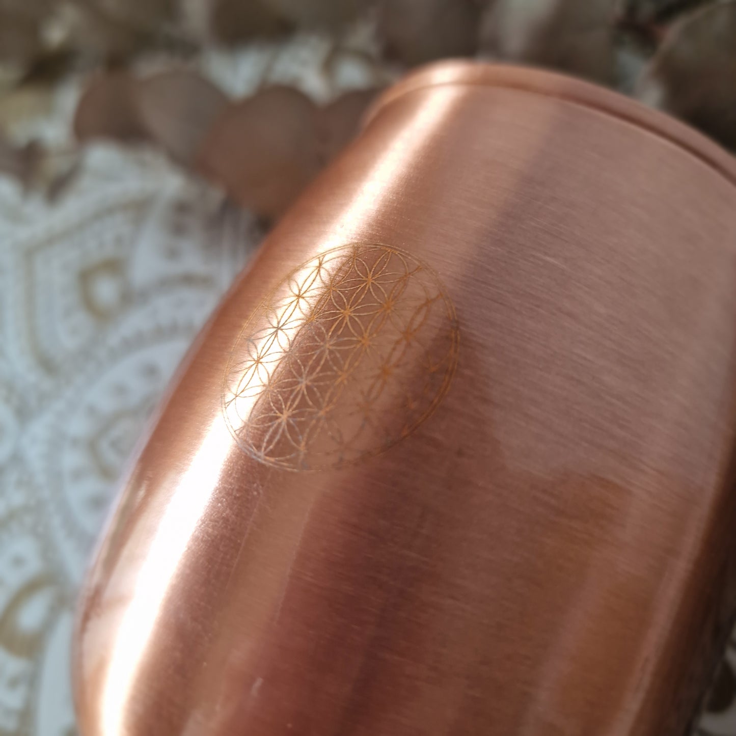 Vaso de Cobre ~Flor de la vida ~ Equilibrio y Bienestar Ayurveda