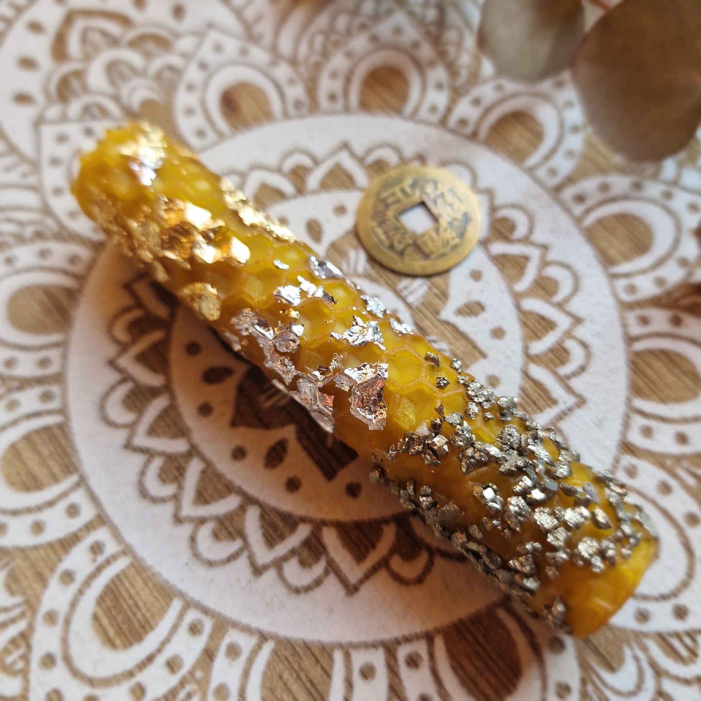 🕯️ Vela de Manifestación con Abundancia ~ Prosperidad, éxito y energía dorada