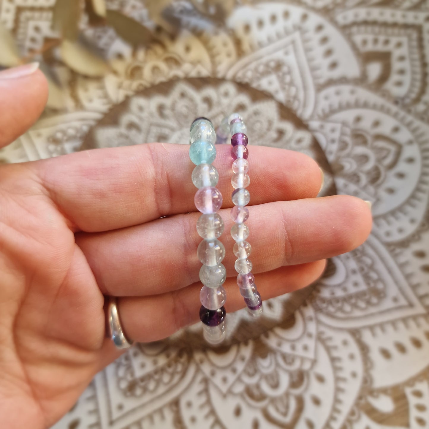 Pulsera Fluorita ~ Claridad Mental y Equilibrio Energético ~ 4 y 6 mm