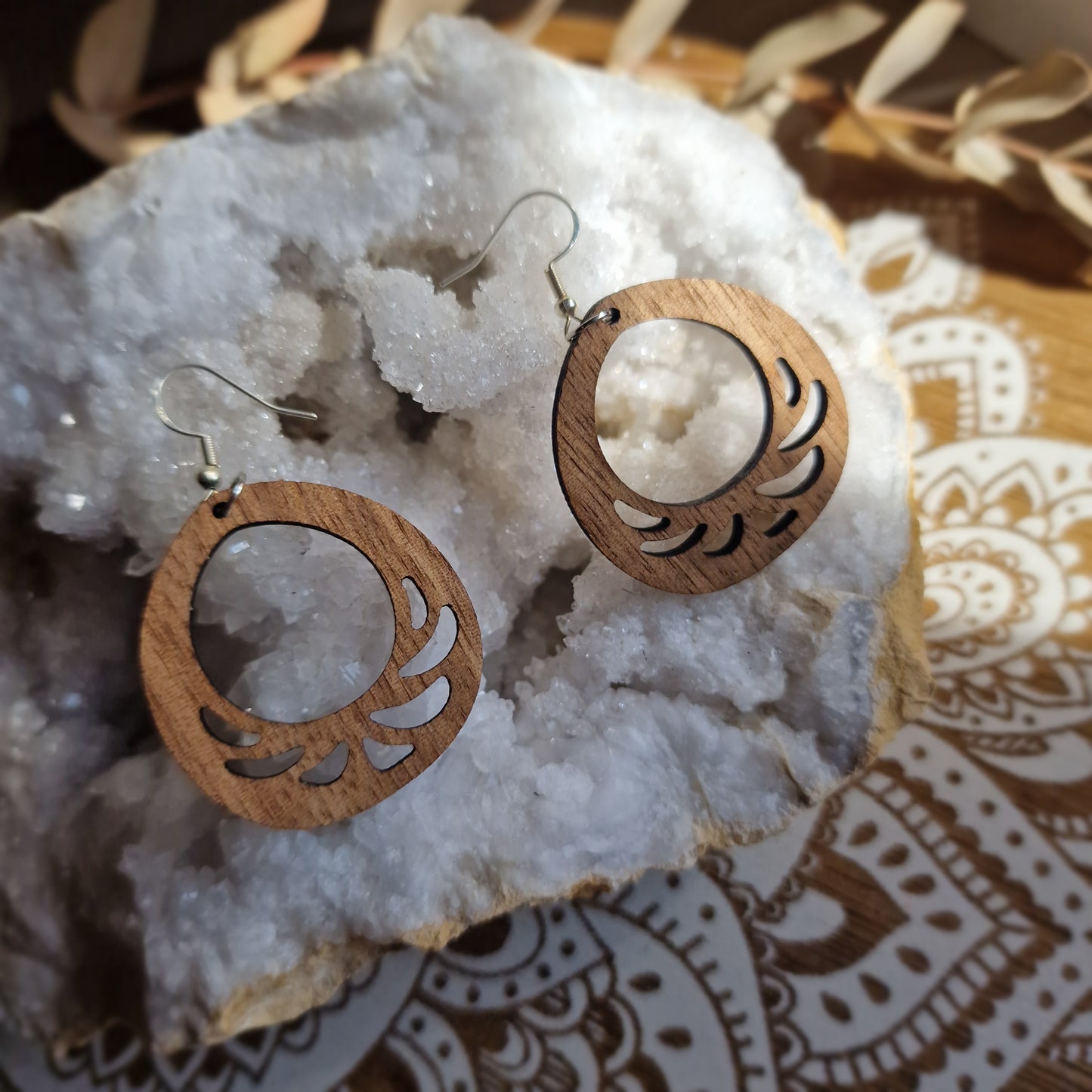 Pendientes "Nature" (Nogal y plata)