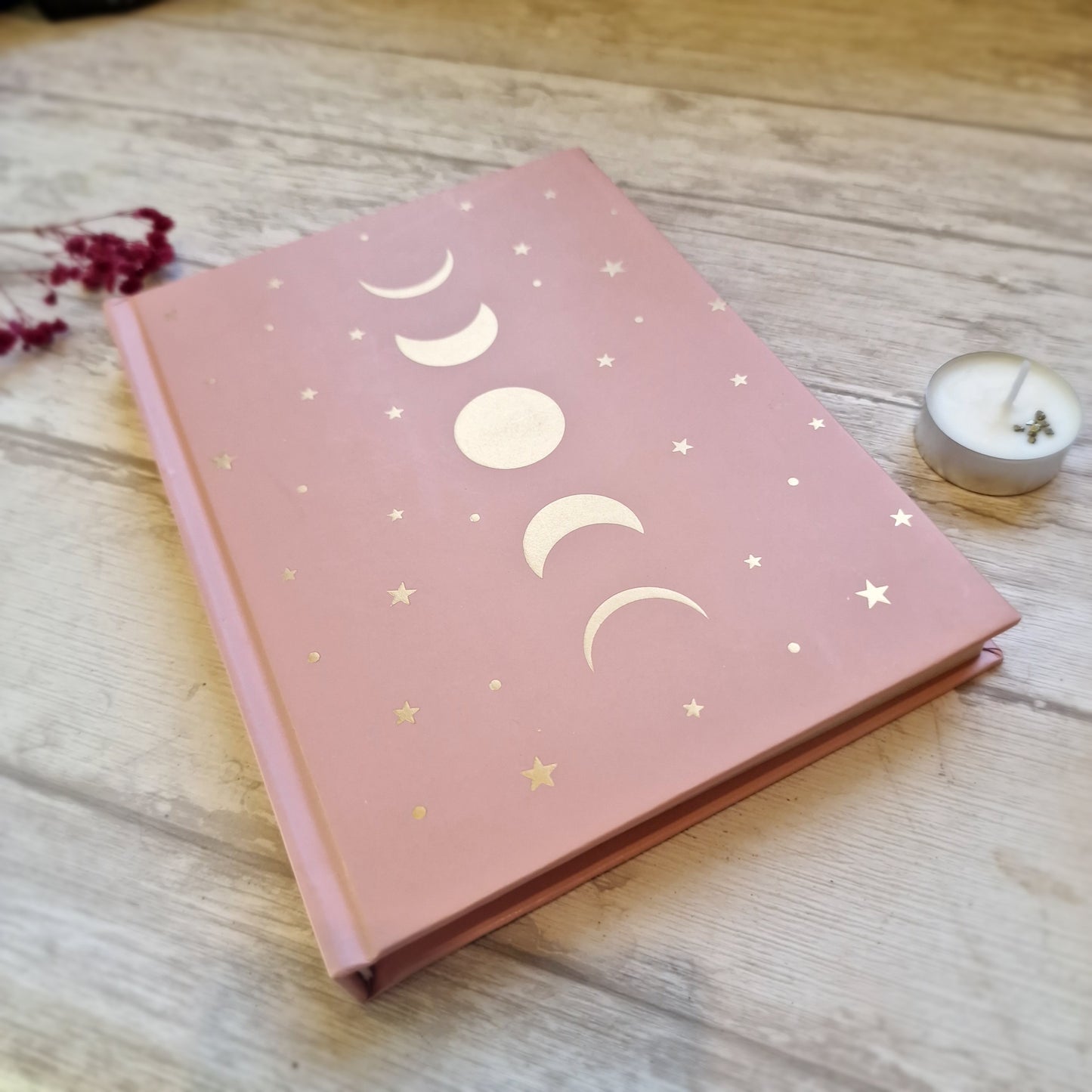 Cuaderno fases lunares rosa