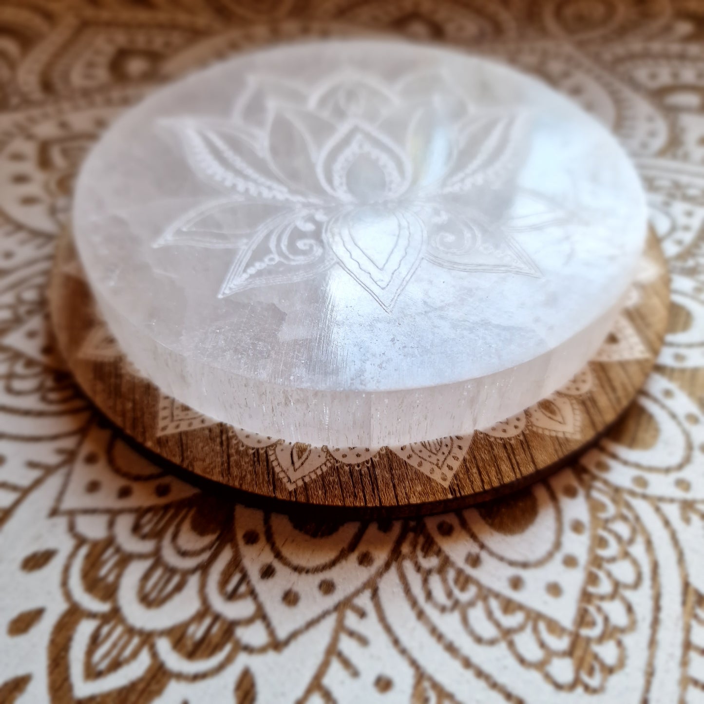 Placa de Selenita ~ Flor de Loto