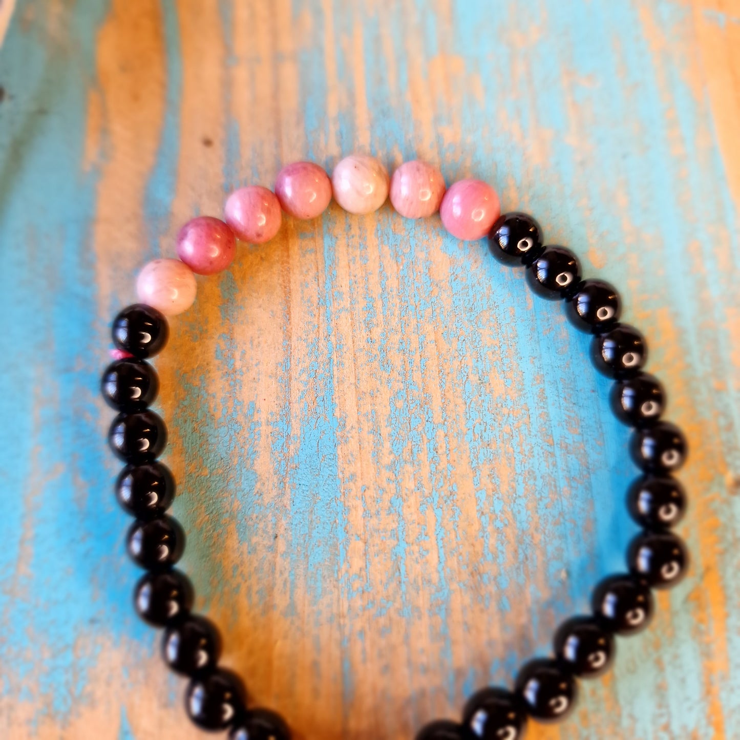 Pulsera Obsidiana con Rodonita 6mm