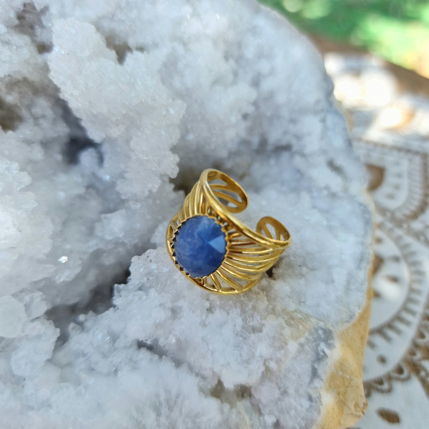 Anillo Aventurina Facetada ~ Equilibrio y Prosperidad
