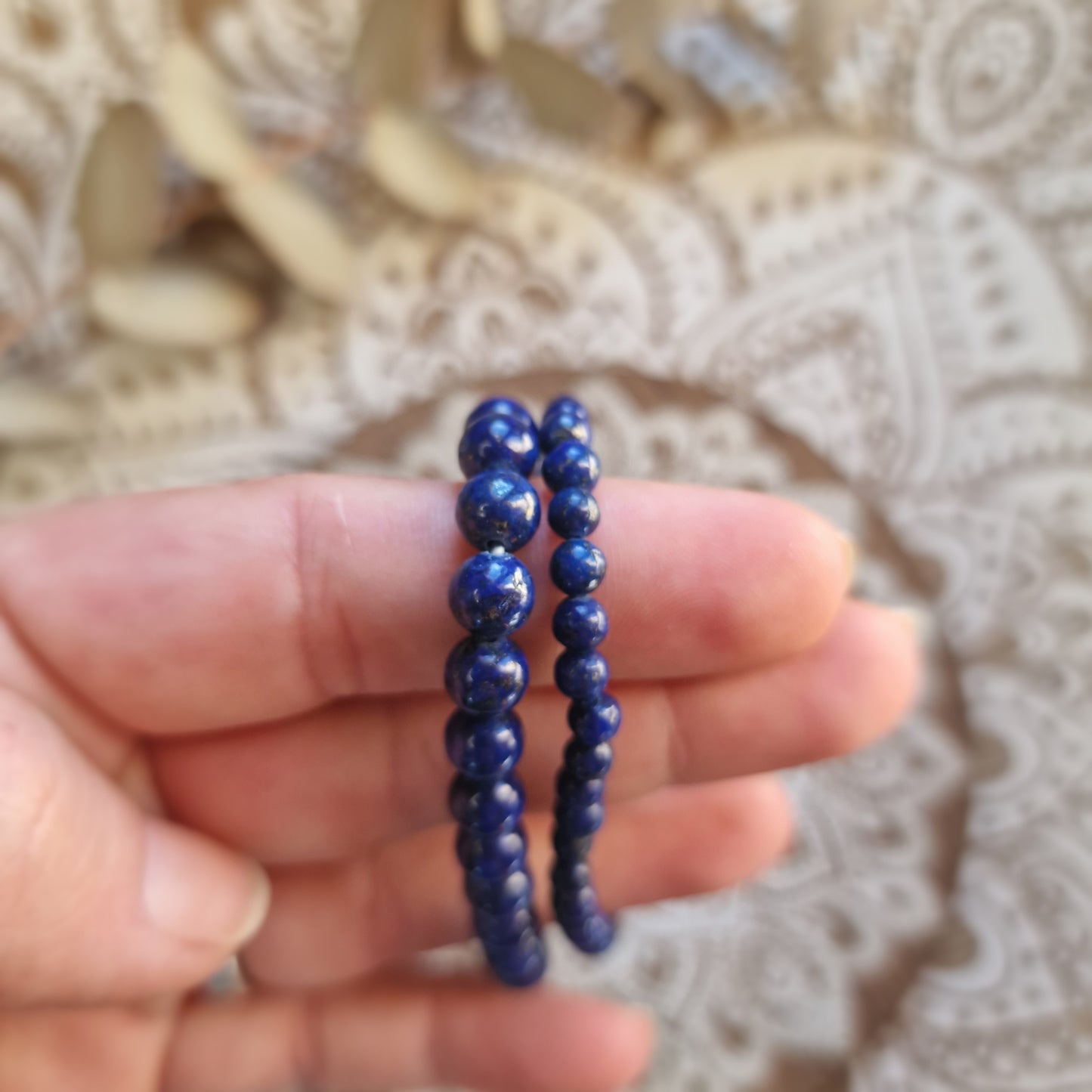 Pulsera Lapislázuli ~ Claridad Mental y Comunicación ~ 4 y 6 mm