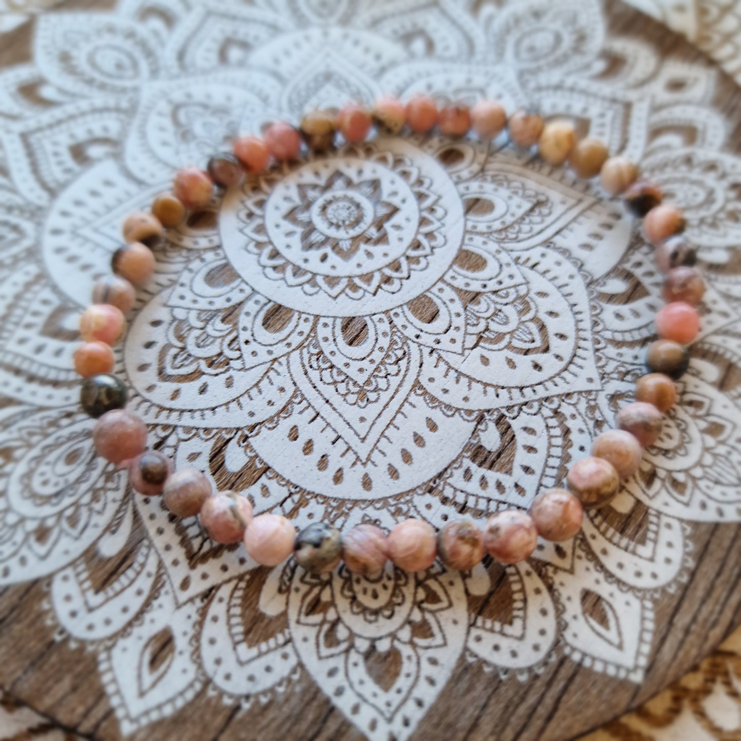 Pulsera de Rodocrosita 4mm ~ Amor propio y equilibrio emocional