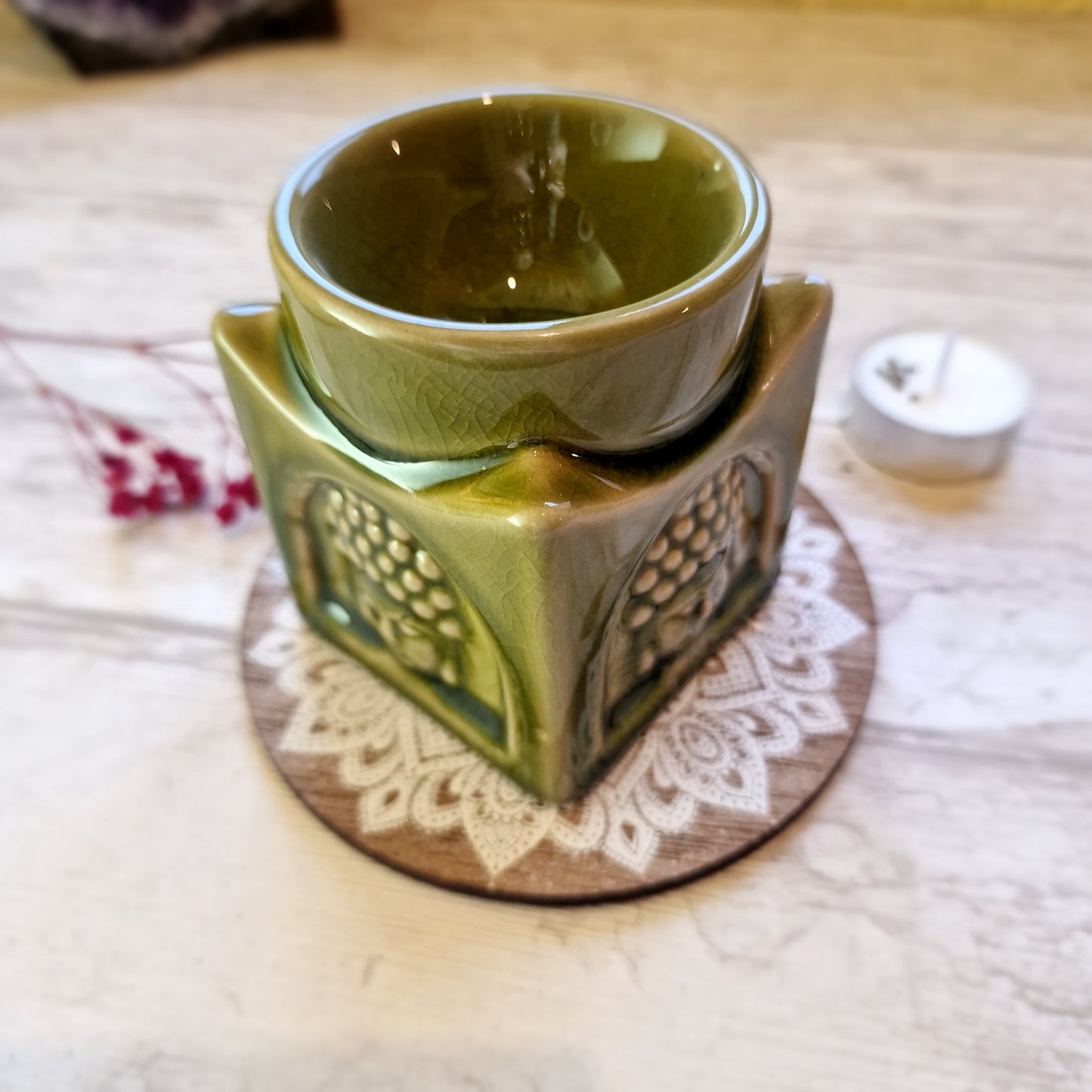 Quemador de aceites "Buda verde"