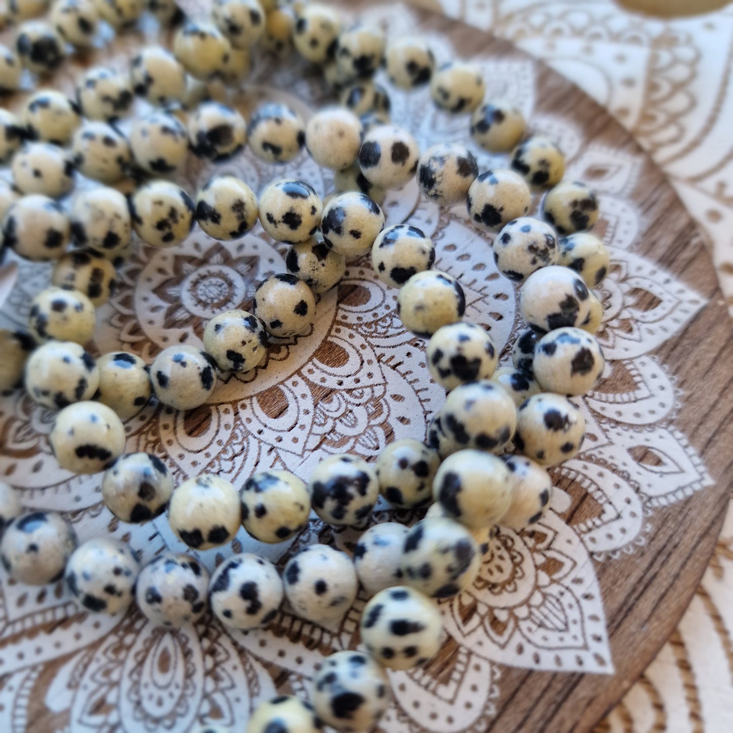 Pulsera de Jaspe Dálmata 6mm ~ Protección, alegría y energía positiva