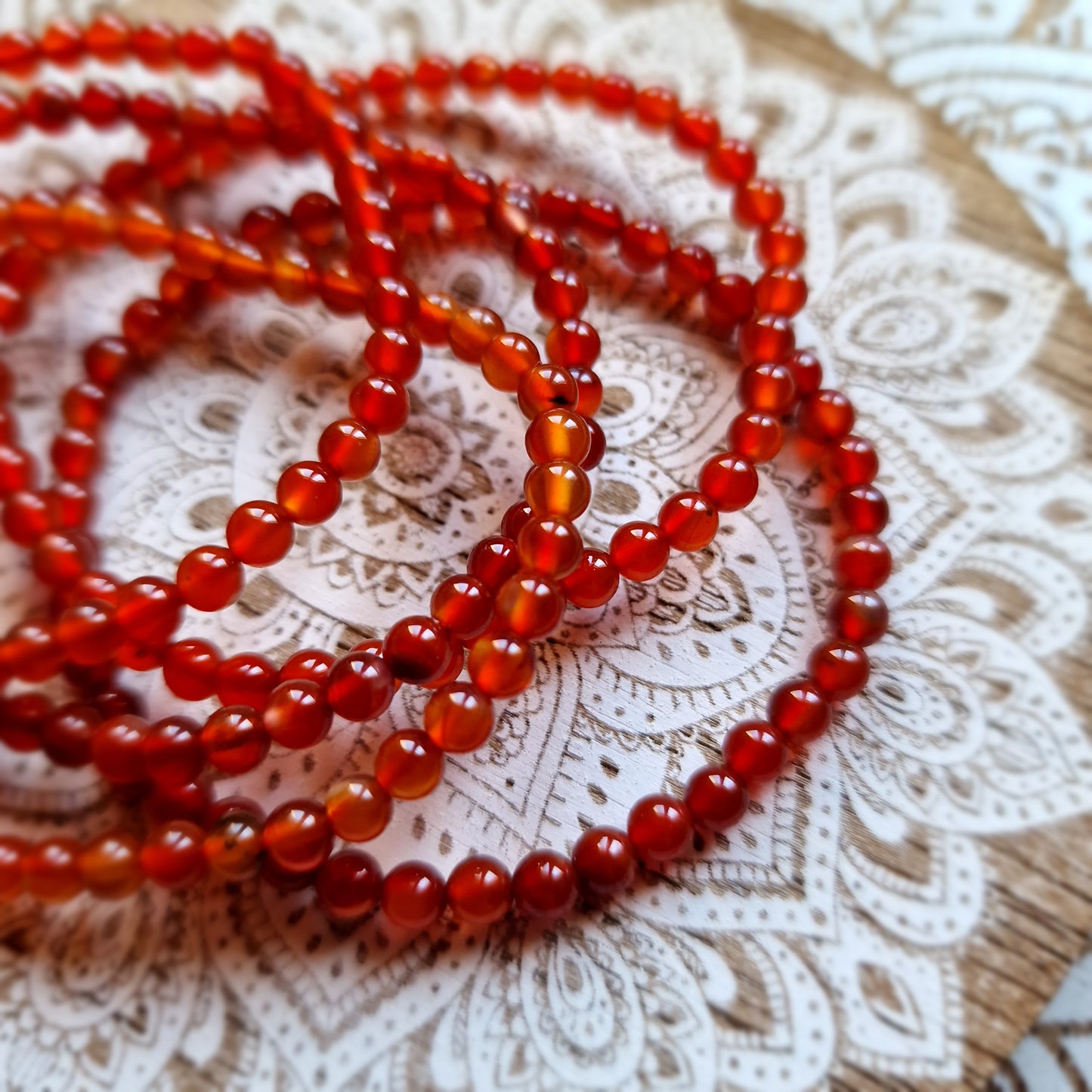 Pulsera de Cornalina/Carneola ~ Vitalidad y Confianza ~ 4, 6 y 8 mm