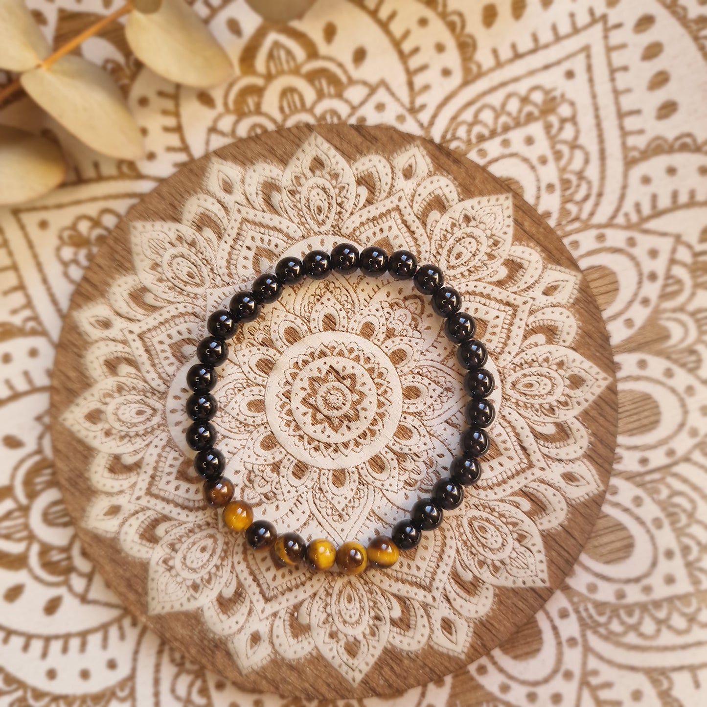 Pulsera Obsidiana con Ojo de tigre ~ Protección y Fortaleza Interior ~ 6 y 8 mm