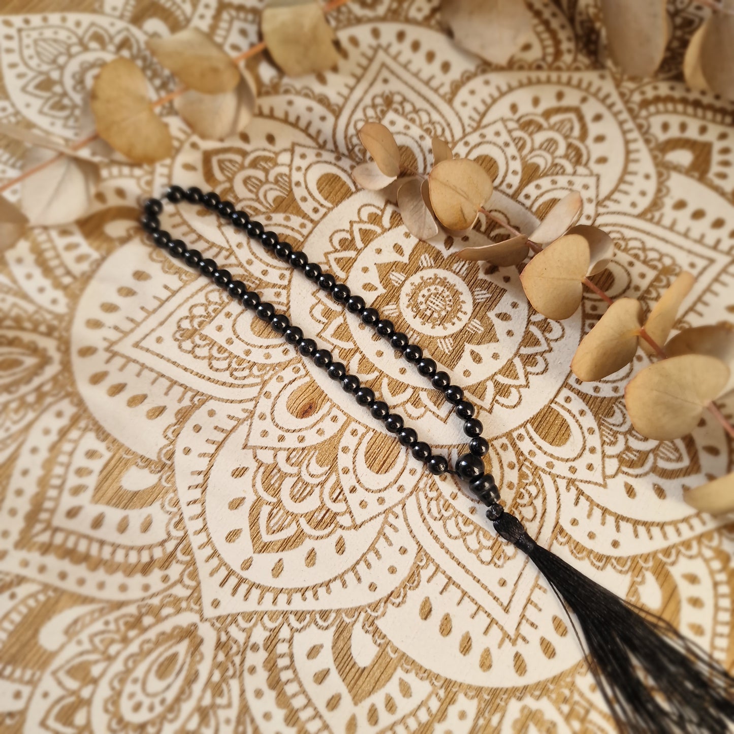 Japa Mala de Turmalina 45 ~ Protección y Enraizamiento