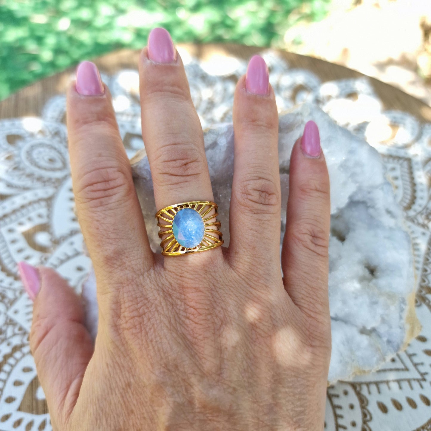 Anillo Aventurina Facetada ~ Equilibrio y Prosperidad