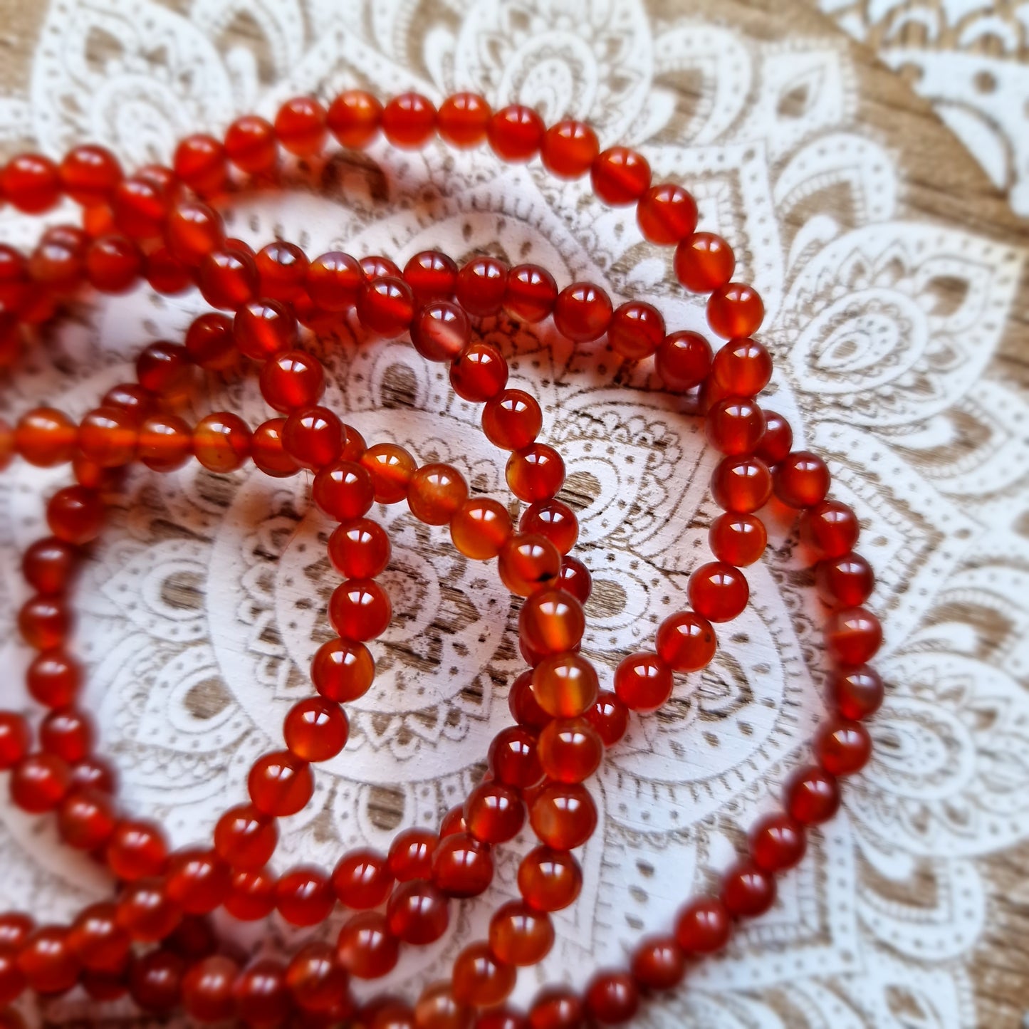 Pulsera de Cornalina/Carneola ~ Vitalidad y Confianza ~ 4, 6 y 8 mm