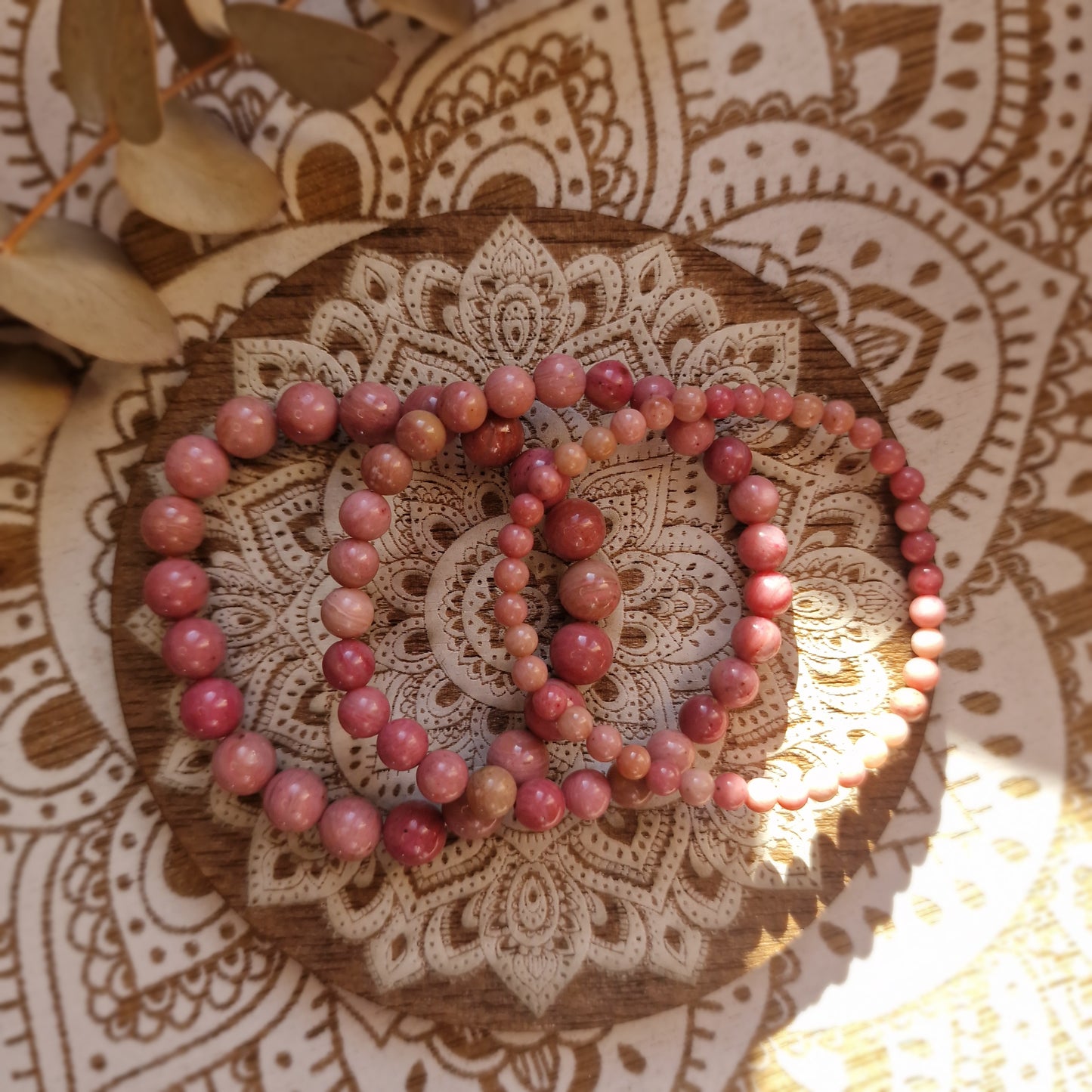 Pulsera Rodonita ~ Sanación emocional y equilibrio ~ 4, 6 y 8 mm
