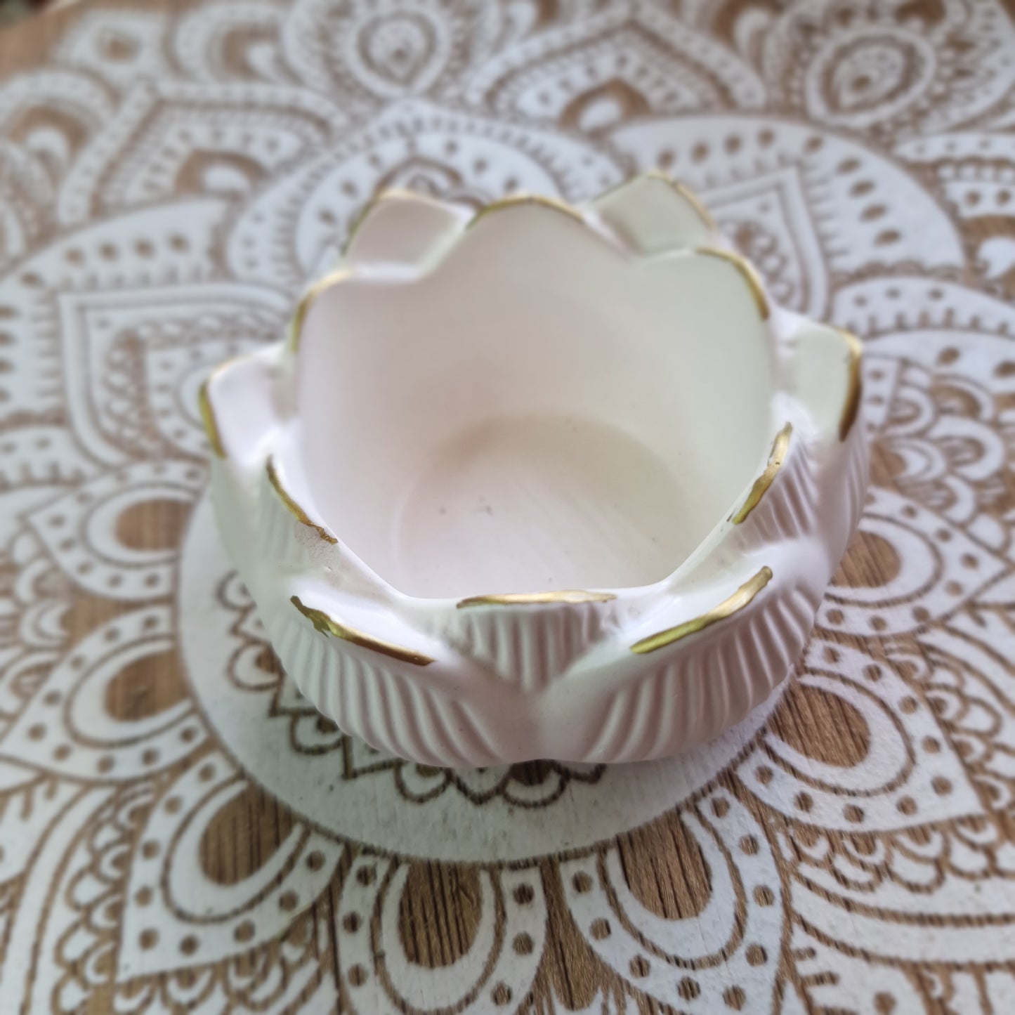 Portavelas Flor de Loto blanca