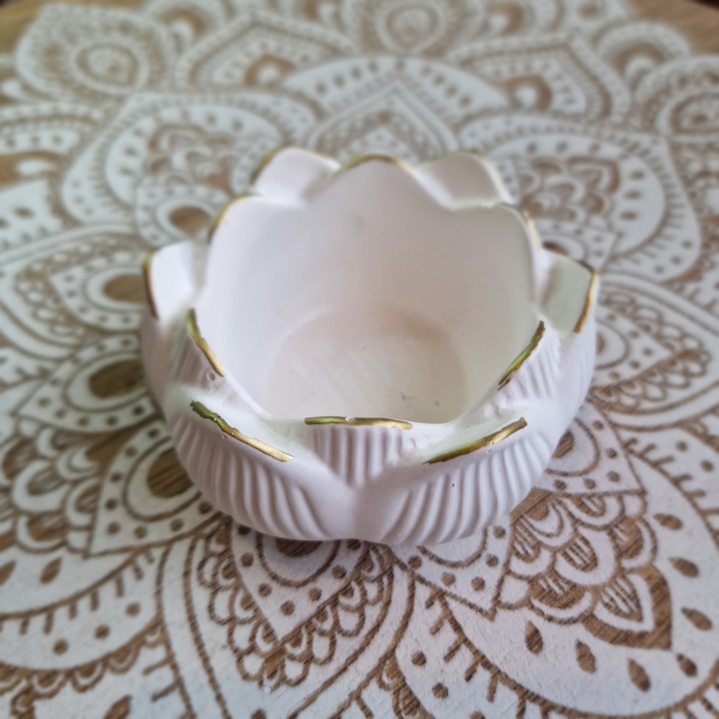 Portavelas Flor de Loto blanca
