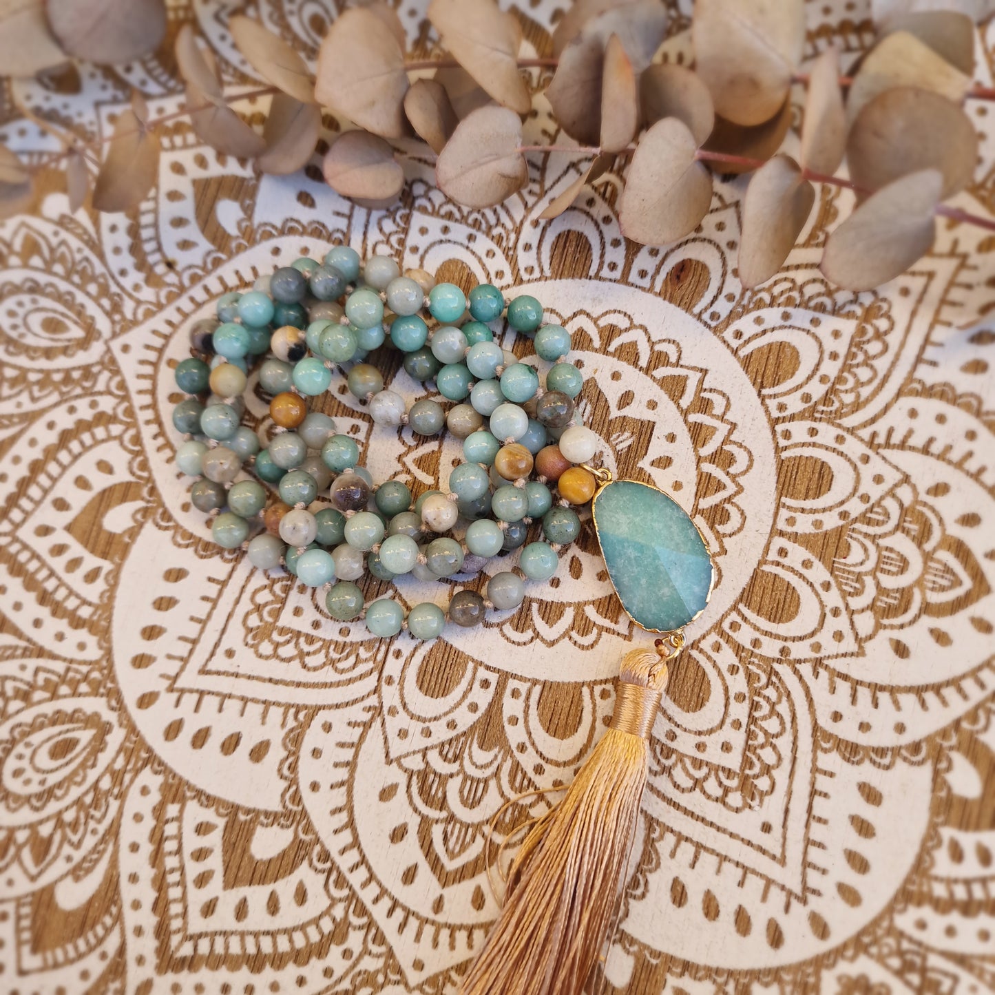 Japa Mala Amazonita 108 ~ Calma y Equilibrio Emocional