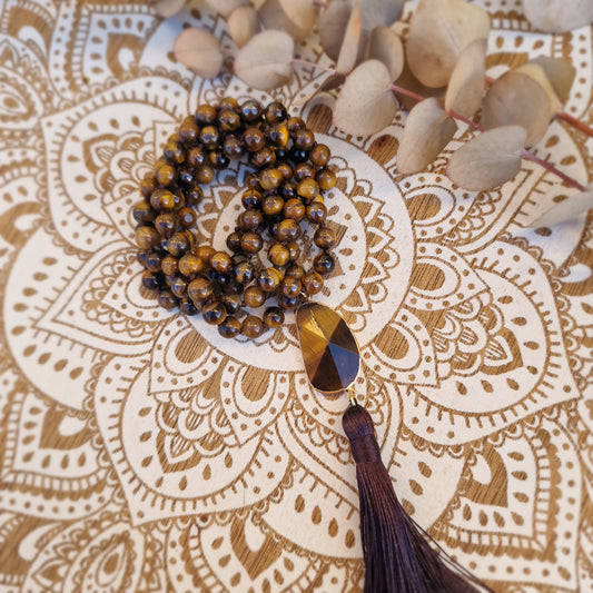 Japa Mala Ojo de Tigre 108 ~ Protección y Enfoque