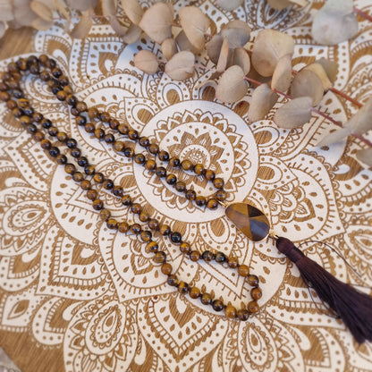 Japa Mala Ojo de Tigre 108 ~ Protección y Enfoque