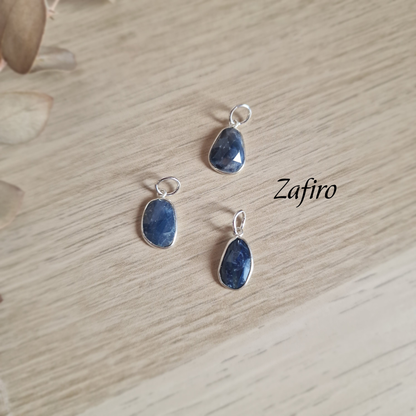 Colgante de Zafiro Facetado y Plata de Ley ~ Sabiduría